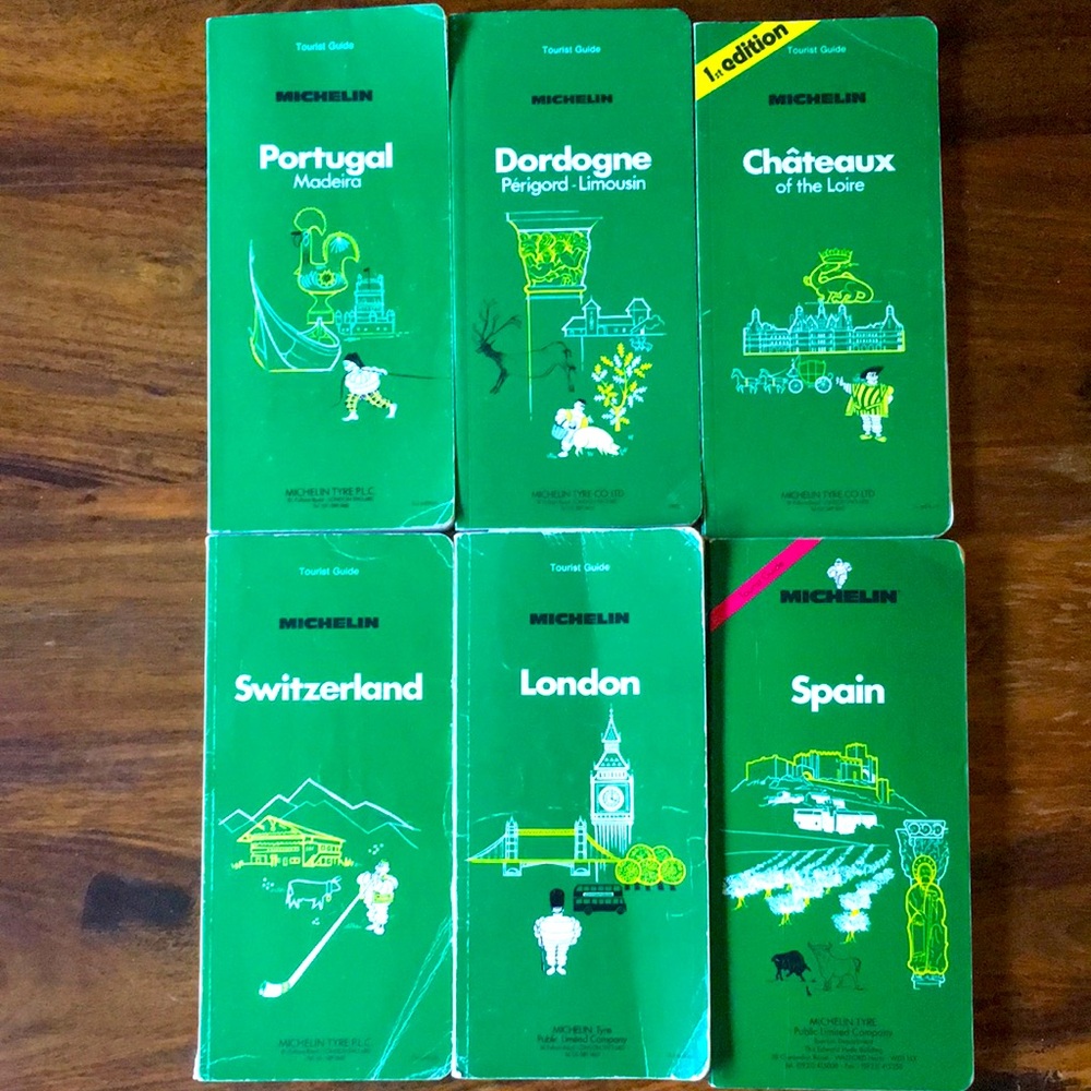 Michelin green tourist guide books Europe London Spain Portugal France Lot of 6